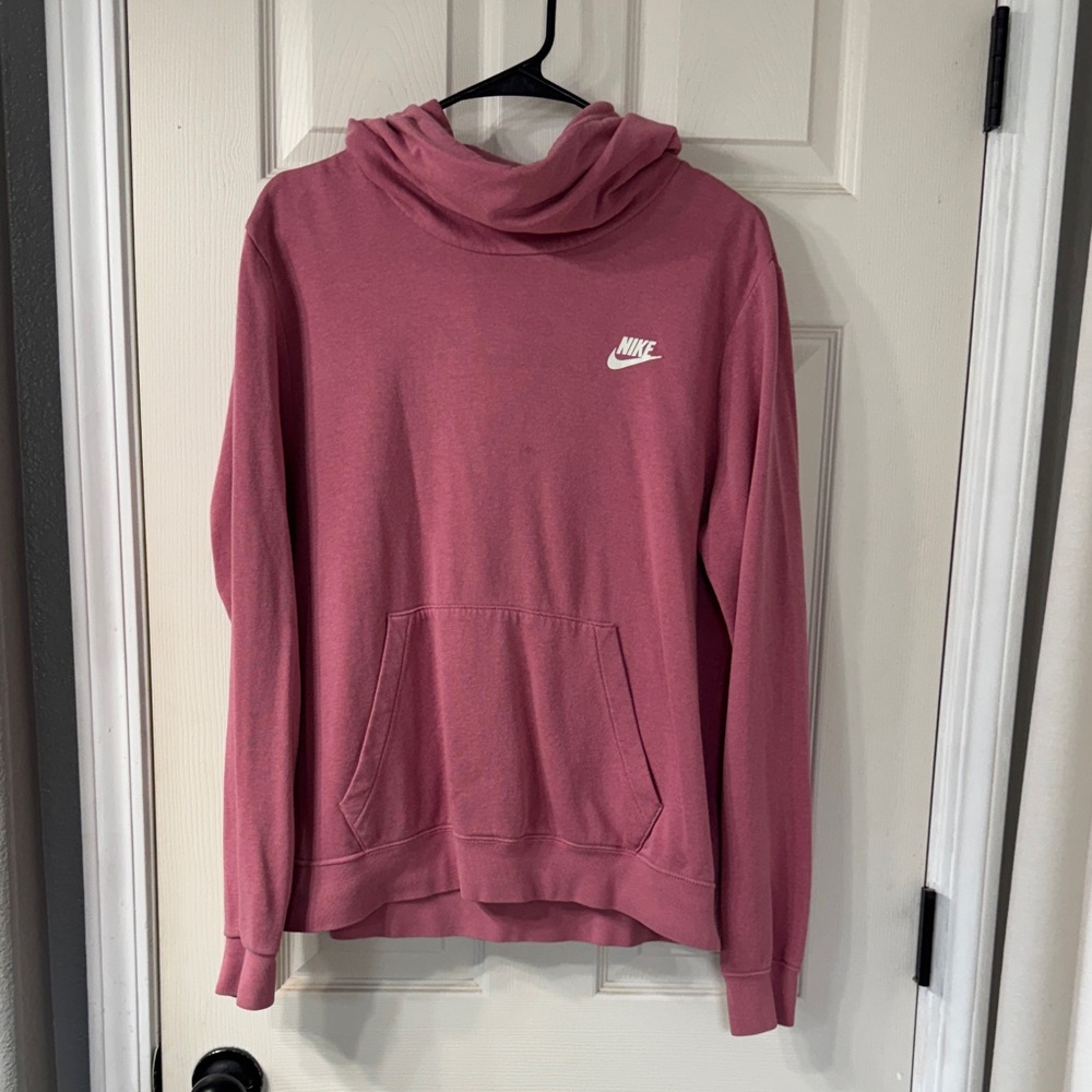 Nike Women's Dusty Rose Hooded Pullover Sweatshirt Size Large